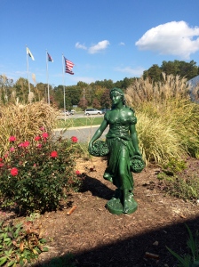 Demeter statue in front of my gym in Hillsborough, North Carolina