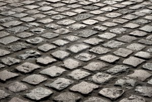 old cobblestones in cornwall