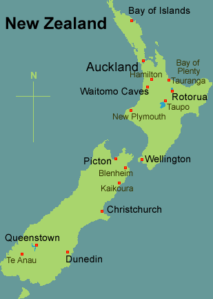 map of NZ